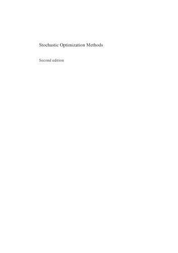 Stochastic Optimization Methods