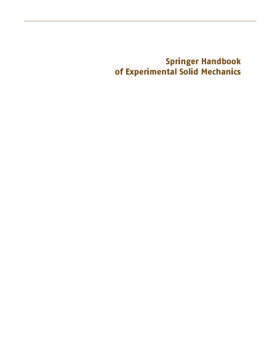 Springer Handbook of Experimental Solid Mechanics