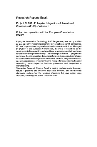 Enterprise Engineering and Integration: Building International Consensus Proceedings of ICEIMT ’97, International Conference on Enterprise Integration and Modeling Technology, Torino, Italy, October 28–30, 1997