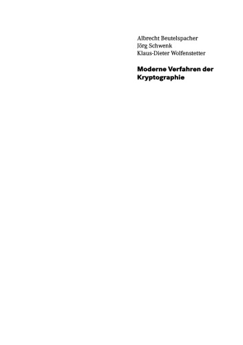 Moderne Verfahren der Kryptographie: Von RSA zu Zero-Knowledge