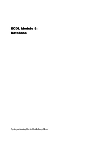 Database: ECDL — the European PC standard