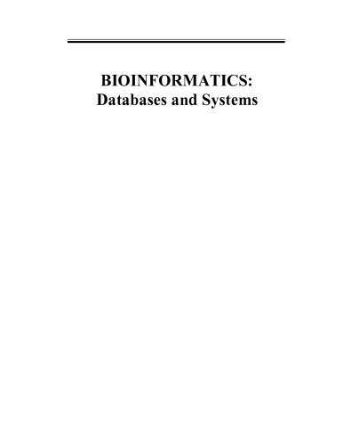 Bioinformatics: Databases and Systems