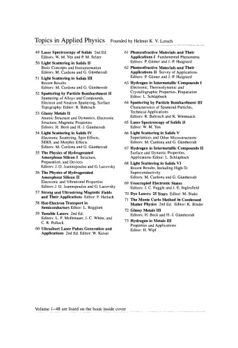 Hydrogen in Metals III: Properties and Applications