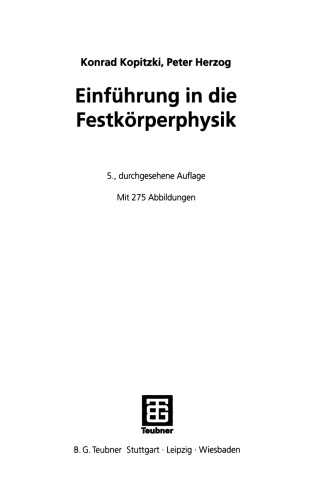 Einführung in die Festkörperphysik