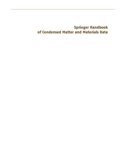 Springer Handbook of Condensed Matter and Materials Data