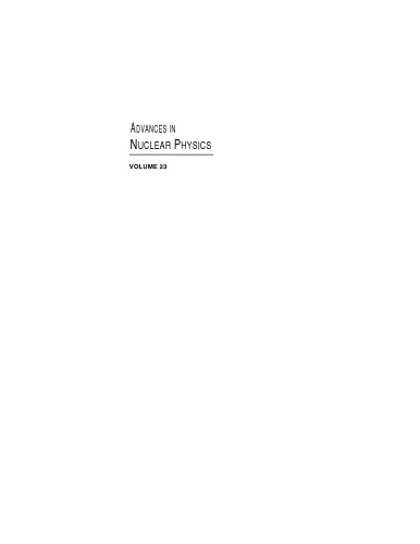 Advances in Nuclear Physics