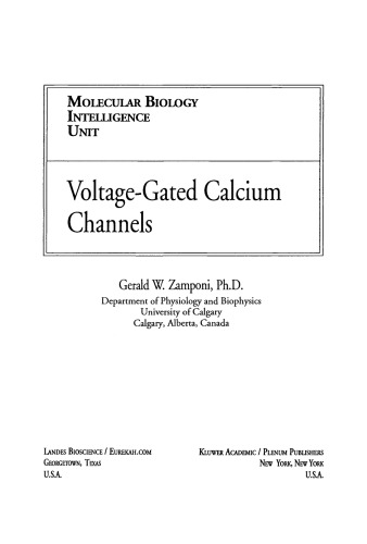 Voltage-Gated Calcium Channels