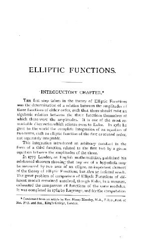 Elliptic functions.An elementary text book for students of mathematics