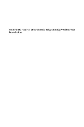 Multivalued Analysis and Nonlinear Programming Problems with Perturbations