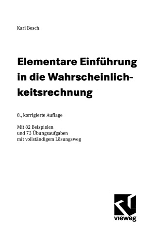 Elementare Einführung in die Wahrscheinlichkeitsrechnung