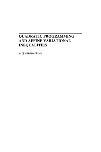 Quadratic Programming and Affine Variational Inequalities: A Qualitative Study