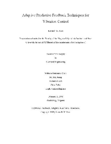 Adaptive predictive feedback techniques for vibration control