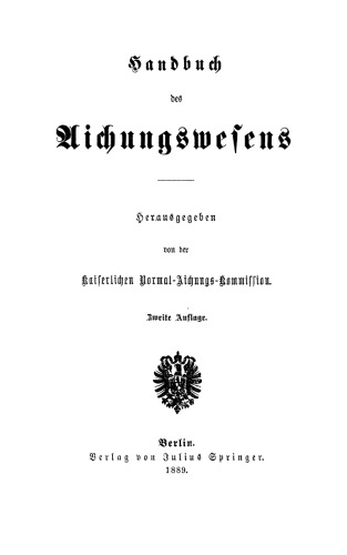 Handbuch des Aichungswesens