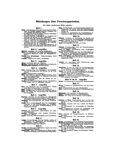 Mitteilungen über Forschungsarbeiten auf dem Gebiete des Ingenieurwesens: insbesondere aus den Laboratorien der technischen Hochschulen
