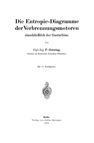 Die Entropie-Diagramme der Verbrennungsmotoren einschließlich der Gasturbine