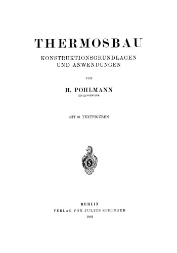 Thermosbau: Konstruktionsgrundlagen und Anwendungen