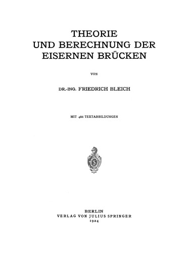 Theorie und Berechnung der Eisernen Brücken