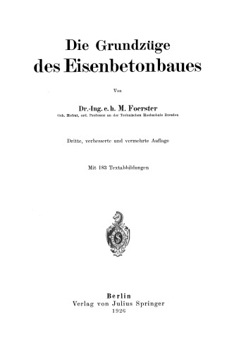 Die Grundzüge des Eisenbetonbaues