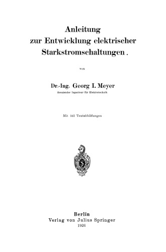 Anleitung zur Entwicklung elektrischer Starkstromschaltungen