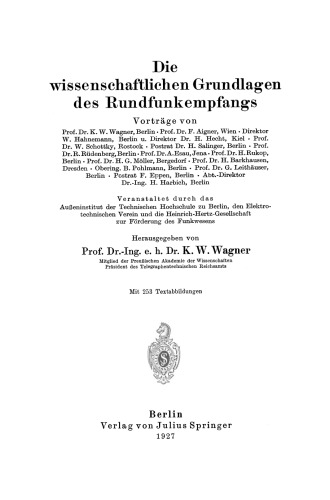 Die wissenschaftlichen Grundlagen des Rundfunkempfangs