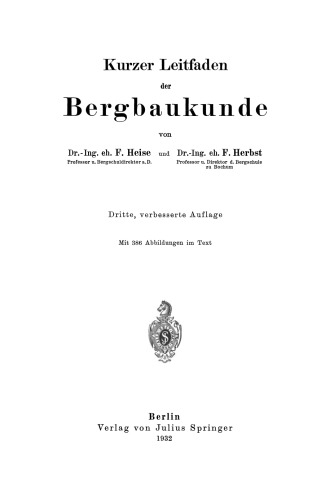 Kurzer Leitfaden der Bergbaukunde