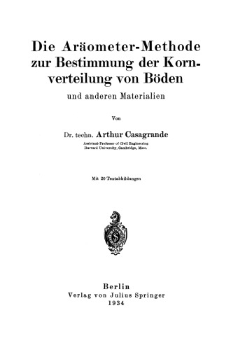 Die Aräometer-Methode zur Bestimmung der Kornverteilung von Böden und anderen Materialien