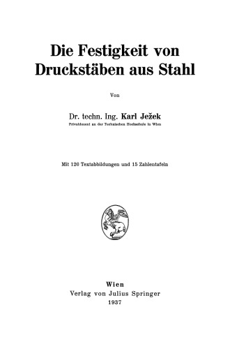 Die Festigkeit von Druckstäben aus Stahl