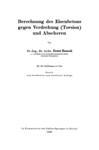 Berechnung des Eisenbetons gegen Verdrehung (Torsion) und Abscheren