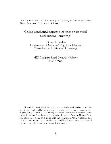 Computational aspects of motor control and motor learning