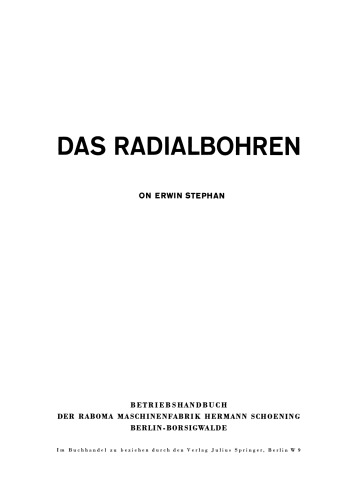 Das Radialbohren