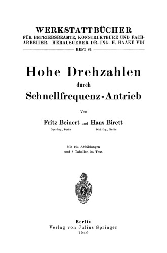 Hohe Drehzahlen durch Schnellfrequenz-Antrieb