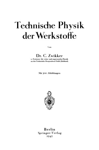 Technische Physik der Werkstoffe