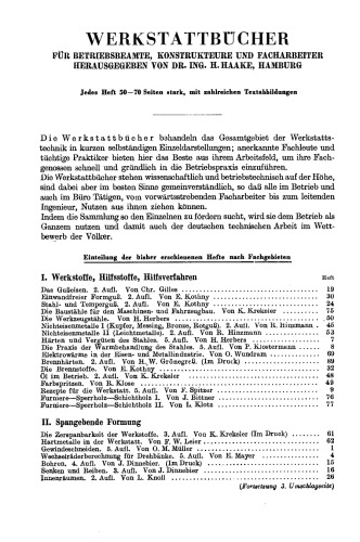 Die wirschaftliche Verwendung von Einspindelautomaten