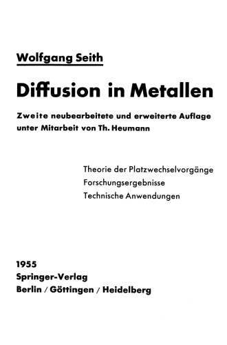 Diffusion in Metallen: Platzwechselreaktionen