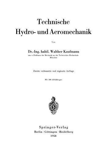 Technische Hydro- und Aeromechanik