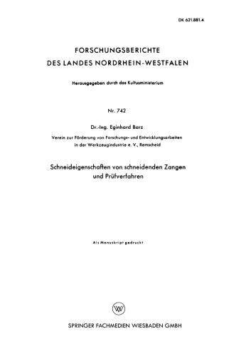 Schneideigenschaften von schneidenden Zangen und Prüfverfahren