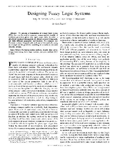 Designing fuzzy logic systems