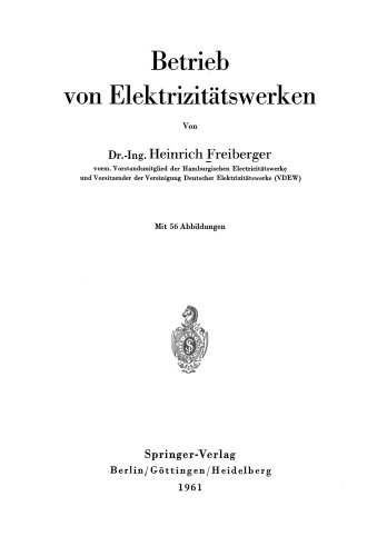 Betrieb von Elektrizitätswerken