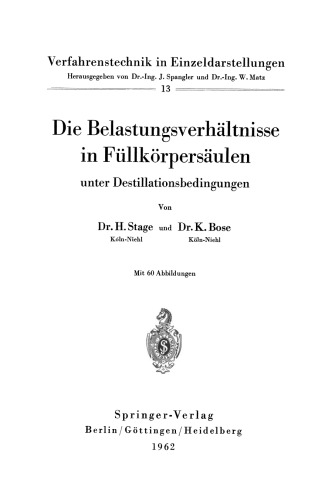 Die Belastungsverhältnisse in Füllkörpersäulen unter Destillationsbedingungen