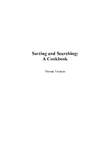 Sorting and searching.A cookbook