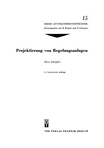 Projektierung von Regelungsanlagen