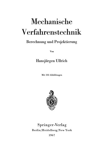 Mechanische Verfahrenstechnik: Berechnung und Projektierung