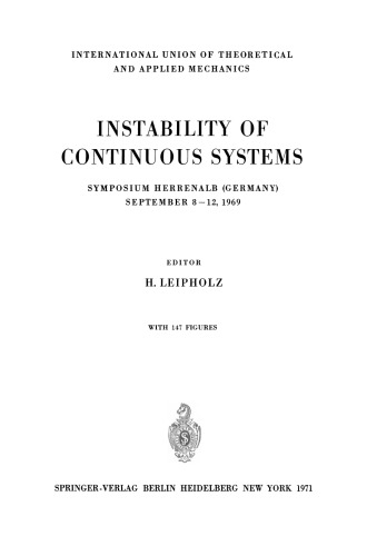 Instability of Continuous Systems: Symposium Herrenalb (Germany) September 8–12, 1969