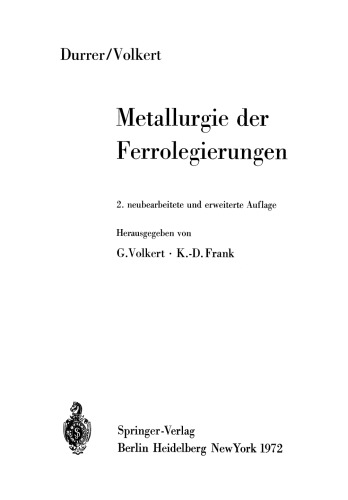 Metallurgie der Ferrolegierungen