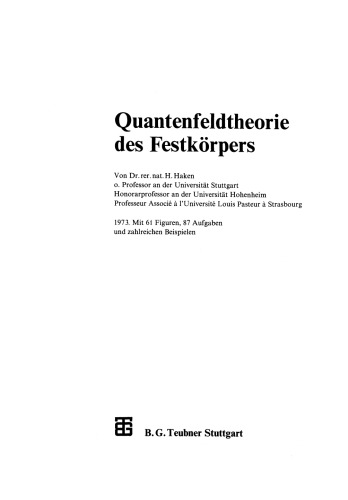 Quantenfeldtheorie des Festkörpers