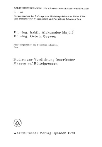 Studien zur Verdichtung feuerfester Massen auf Rüttelpressen