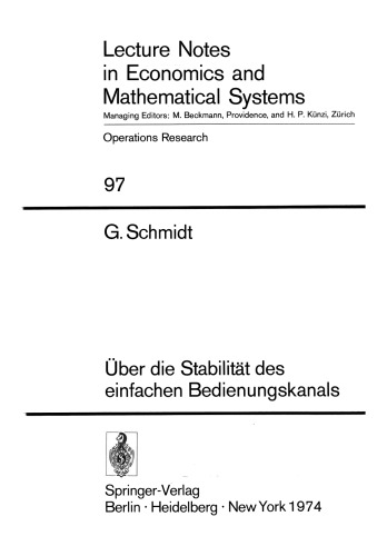 Über die Stabilität des einfachen Bedienungskanals