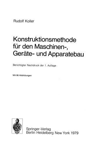 Konstruktionsmethode für den Maschinen-, Geräte- und Apparatebau