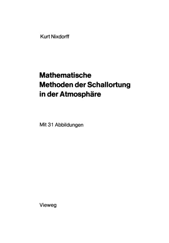 Mathematische Methoden der Schallortung in der Atmosphäre