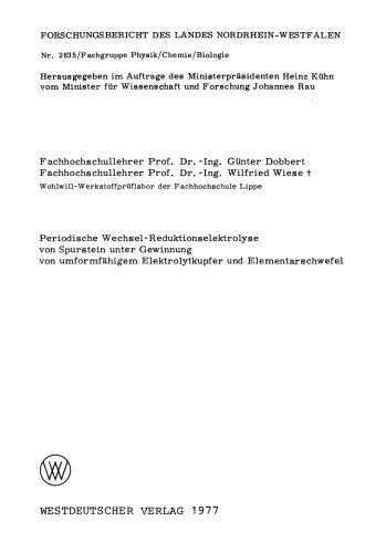 Periodische Wechsel-Reduktionselektrolyse von Spurstein unter Gewinnung von umformfähigem Elektrolytkupfer und Elementarschwefel